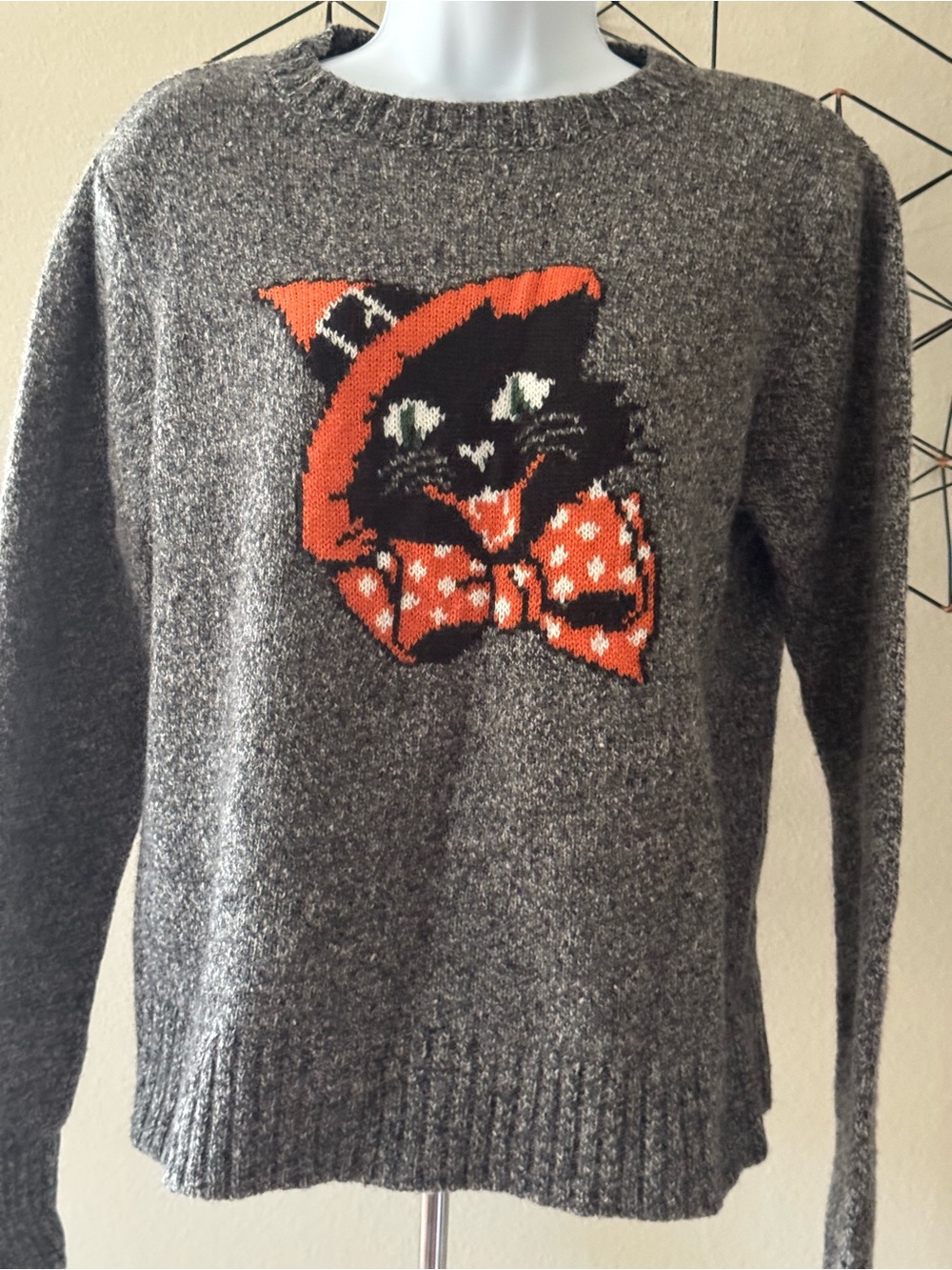 KIEL JAMES PATRICK Spooky Season Black Cat Halloween Sweater - Women’s Small - Picture 2 of 12